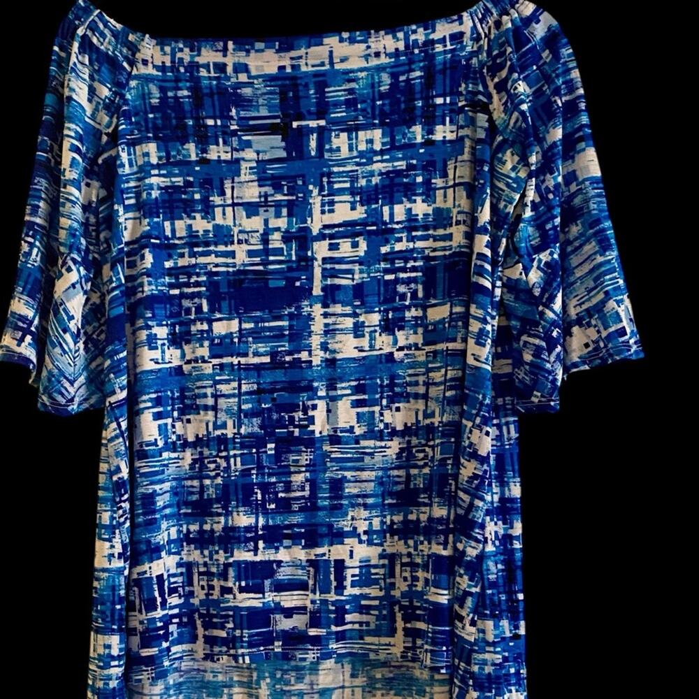 Strazzi Blue Abstract Women's Blouse